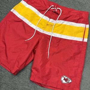 Kansas City Chiefs Swim Trunks Mens XXL NFL Team Apparel Red Yellow Board Shorts
